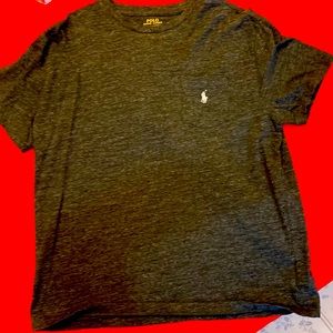 Men’s Large Polo by Ralph Lauren grey marled pocket tee…classic fit.